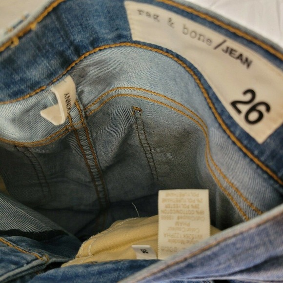 Rag and Bone Mid- Rise Ankle Skinny Light Wash 26 - Picture 3 of 5